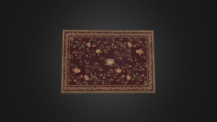 Rectangular Victorian Rug - Texture 1 3D Model