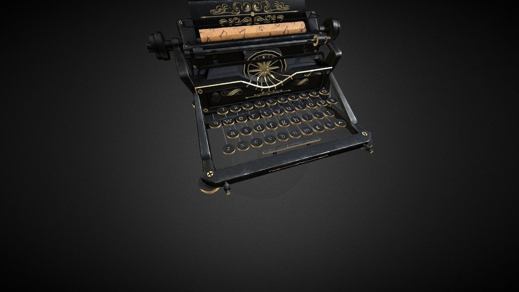 Gilded Typewriter 3D model by Cromlek (HibouMetal) [a27dc8c] Sketchfab