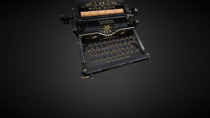 Gilded Typewriter 3D Model