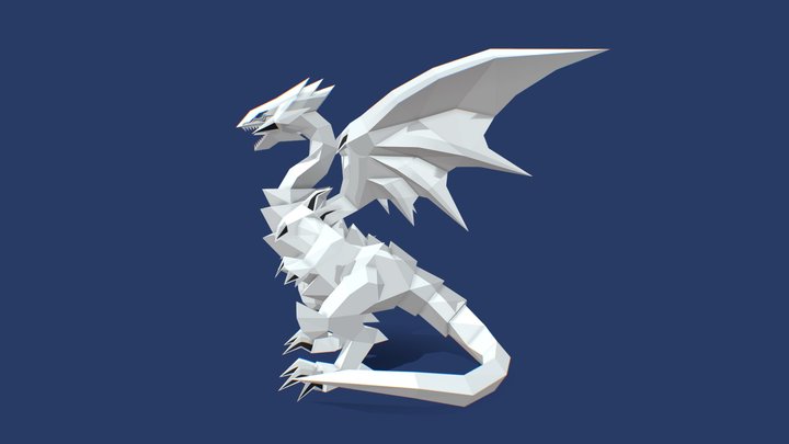 Blue Eyes White Dragon Yugioh By Toscraft 3D Model
