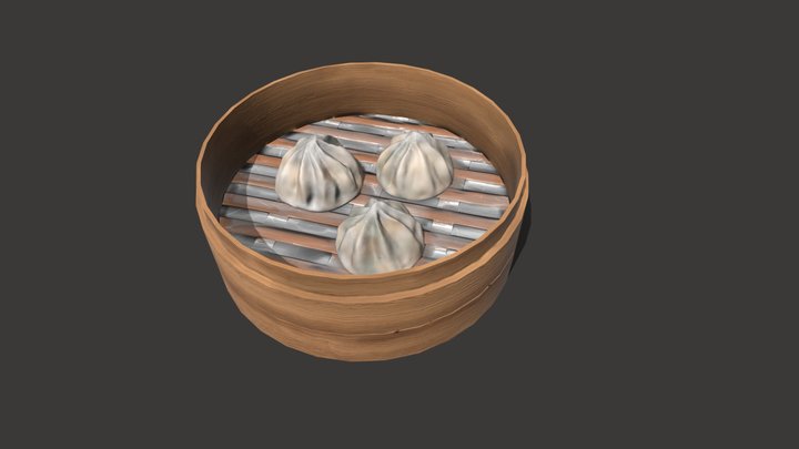 Asia food_steamed port dumplings 3D Model