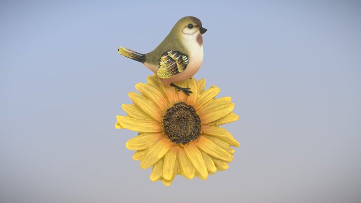 Bird on Sunflower 3D Model