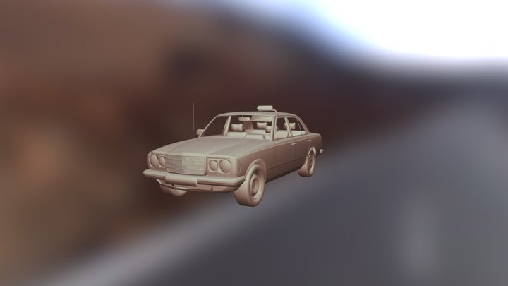 Untextured Marrocan grand taxi 3D Model