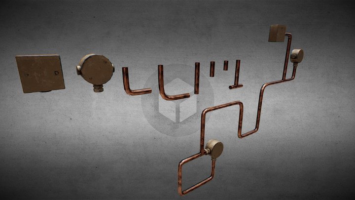 [Low Poly] Electrical Wires/Pipe Set 3D Model