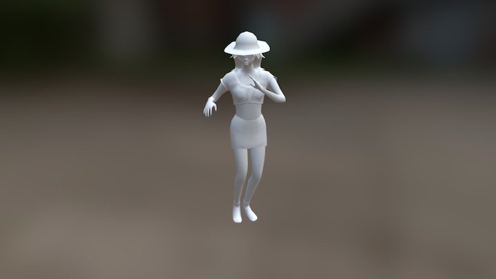 Hot Girl 1 Chick Dancing _ no texture 3D Model