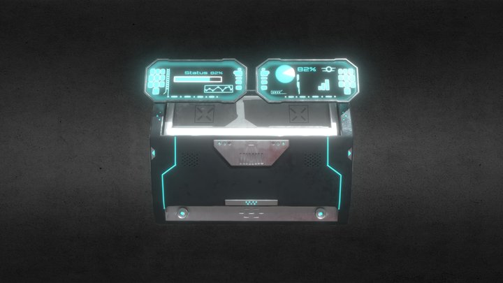 Sci Fi Double Terminal 3D Model
