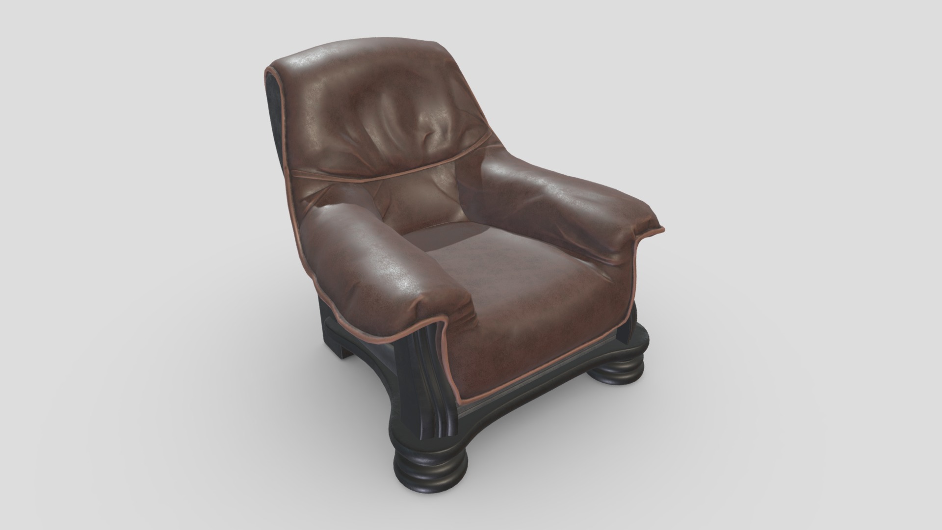 3D model Arm Chair 05 - This is a 3D model of the Arm Chair 05. The 3D model is about a leather chair with a white background.