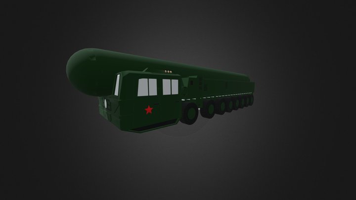 Low-Poly Chinese Dong Feng 41 ICBM 3D Model