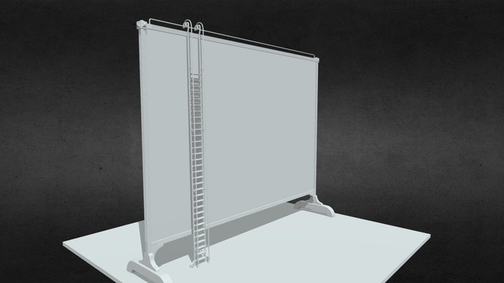 Chalk board with Ladder 3D Model