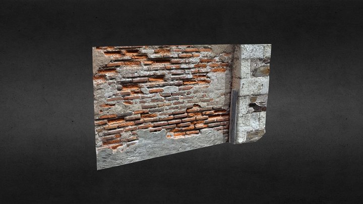 Damaged wall Brick 3D Model