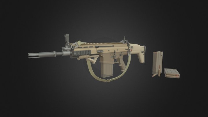 [XYZ School] SCAR-H Draft 3D Model