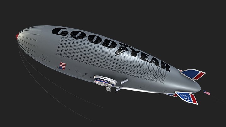 Airship Blimp Goodyear 3 Livery 3D Model