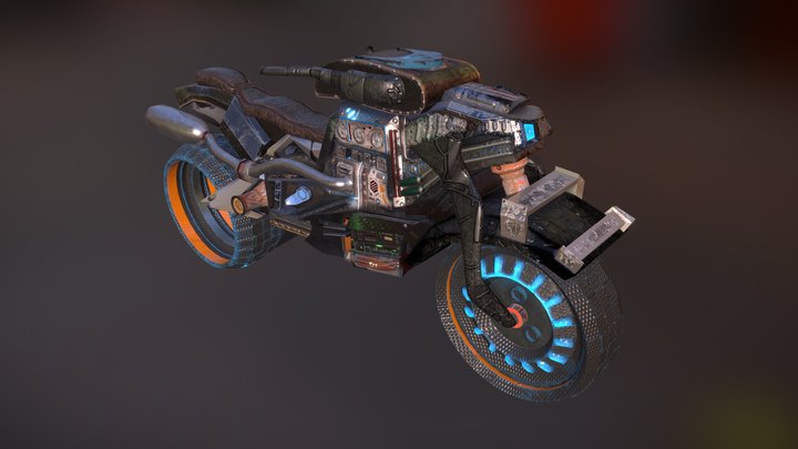 C27 - Sci-Fi Motorcycle 3D Model
