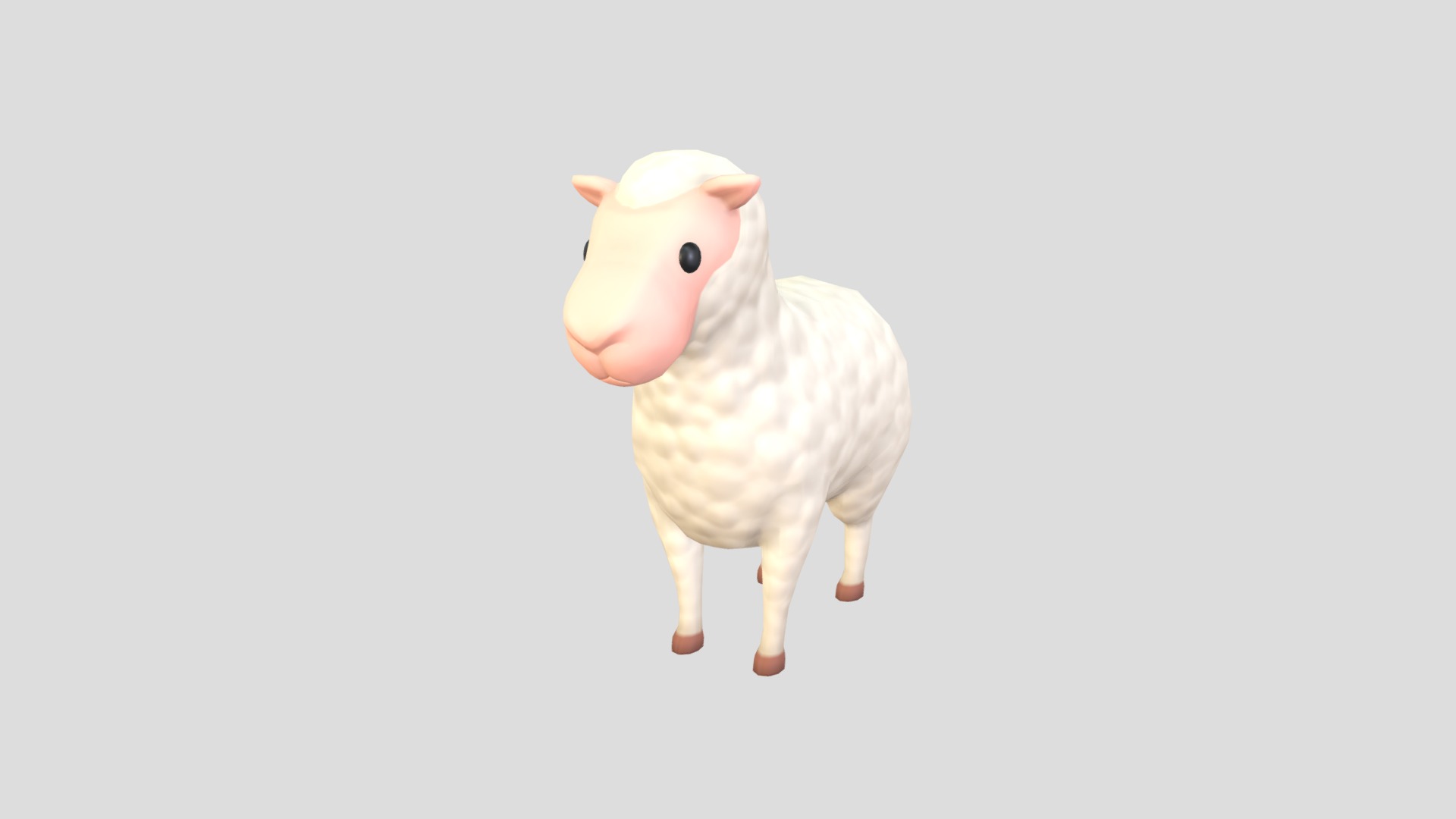 3D model Cartoon Sheep - This is a 3D model of the Cartoon Sheep. The 3D model is about a small pink pig.