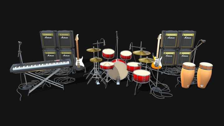 Rock Instrument Pack 3D Model