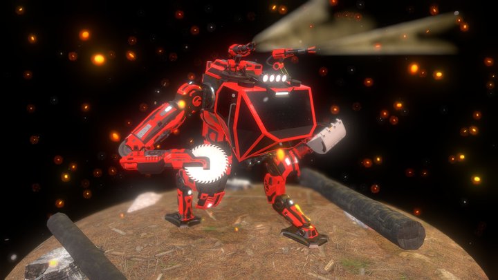 FireBreaker Mecha Design 3D Model
