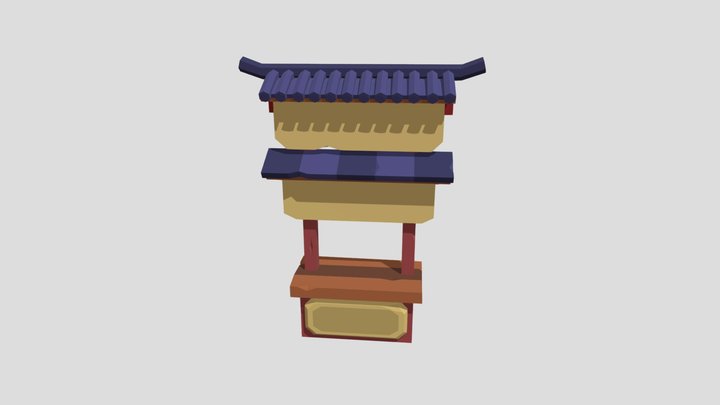 Pls Donate Oriental Booth 3D Model