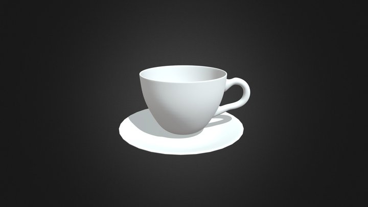 Coffee cup and plate 3D Model