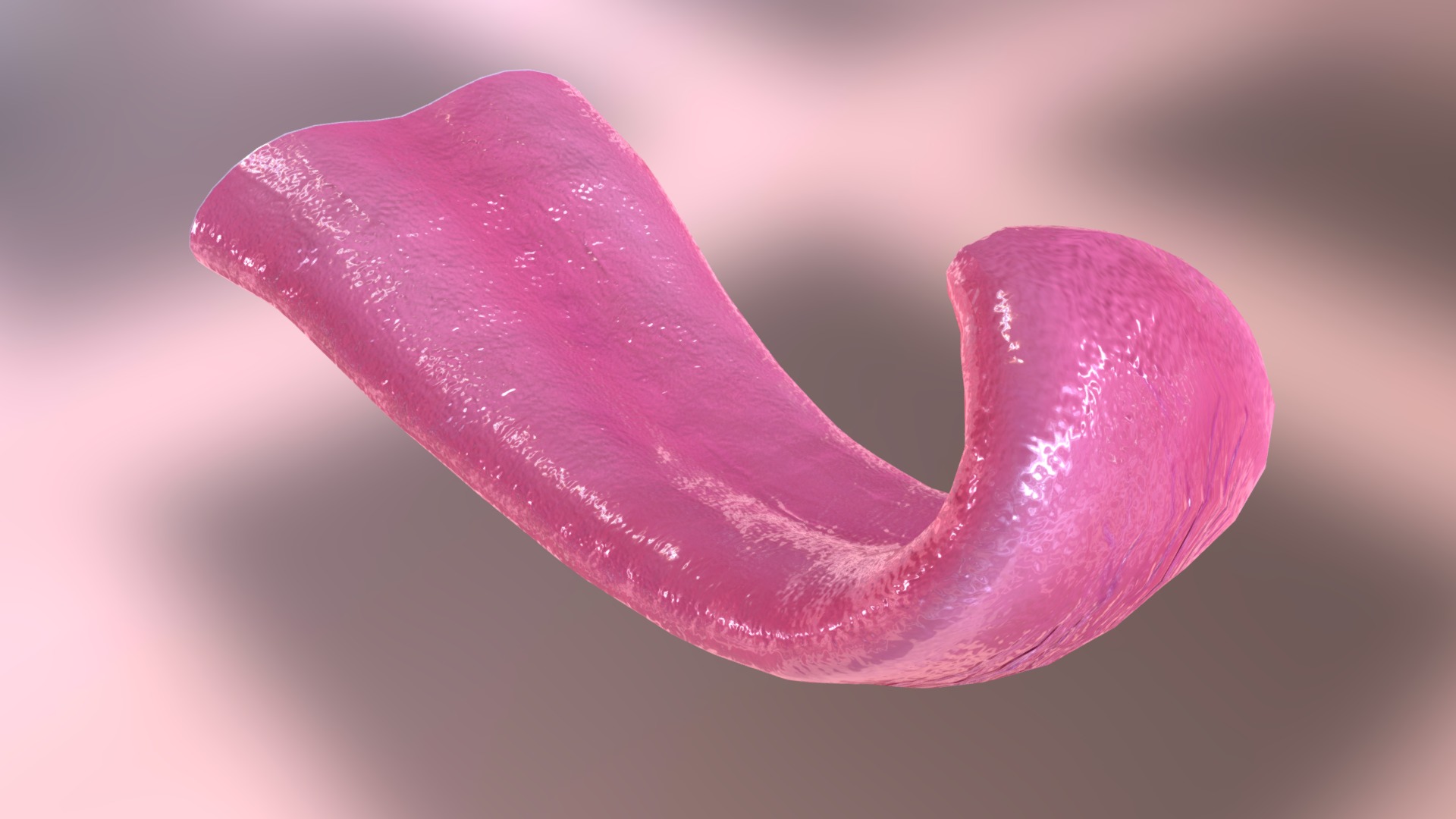 3D model La Langue – The tongue - This is a 3D model of the La Langue - The tongue. The 3D model is about a pink flower with water droplets on it.