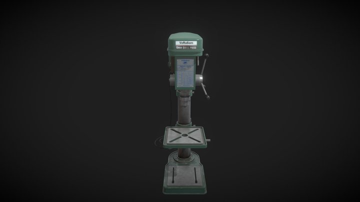 PBR Pillar Drill 3D Model