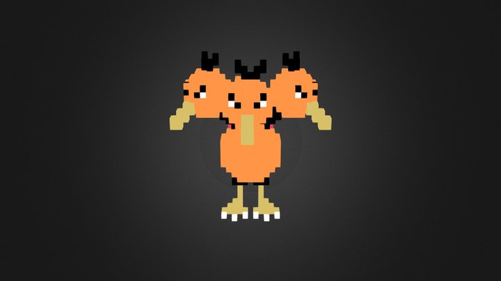 0085 Dodrio - Voxel Art 3D Model