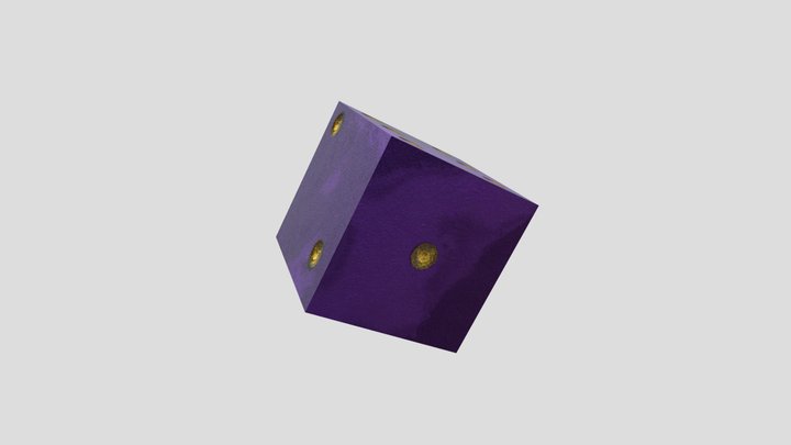 Purple and Gold Fancy Dice 3D Model