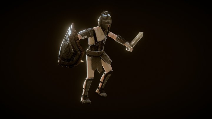 Custom Low Poly Gladiator - Walking 3D Model