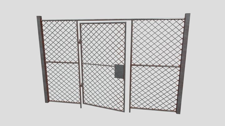 Low Poly Fence 3D Model