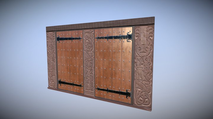 Vikingsholm Castle Doors 3D Model