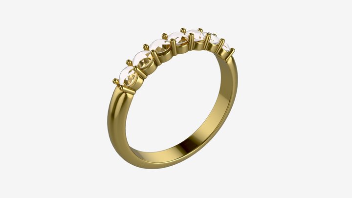 Gold Diamond Ring Jewelry 01 3D Model