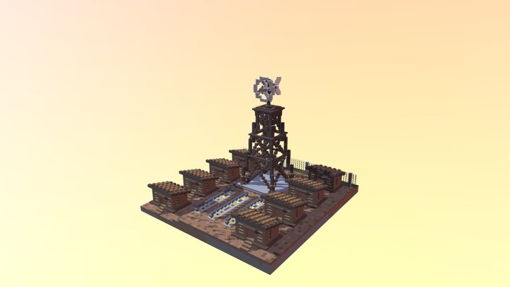 Minecraft Windmill 3D Model