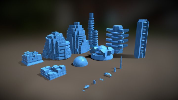 Cyberpunk Architecture 3D Model