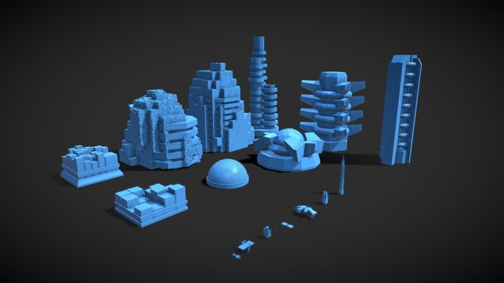 Cyberpunk Architecture 3D Model