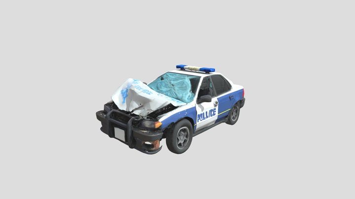 police car wreckage 3D Model