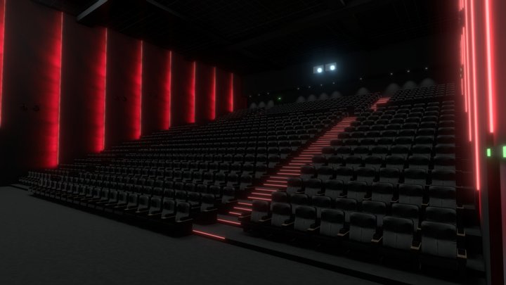 VR Cinema Low poly 2021 (3.7MB) 3D Model