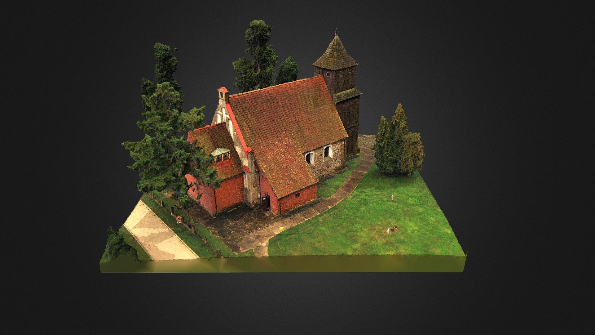 Warmia. Gryźliny. Gotycki kościół