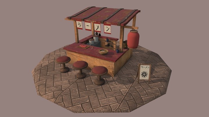 Ramen Kiosk 3D Model