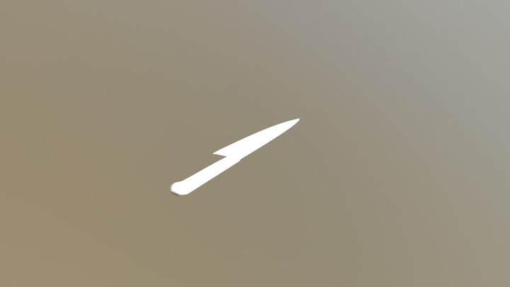 Low-poly kitchen knife (untextured) 3D Model