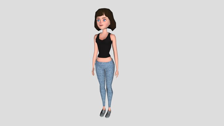 Low-poly girl 3D Model