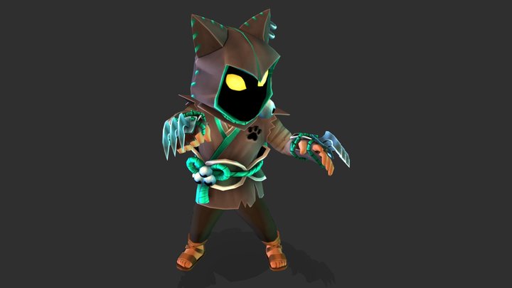 Cat ninja outfit 3D Model