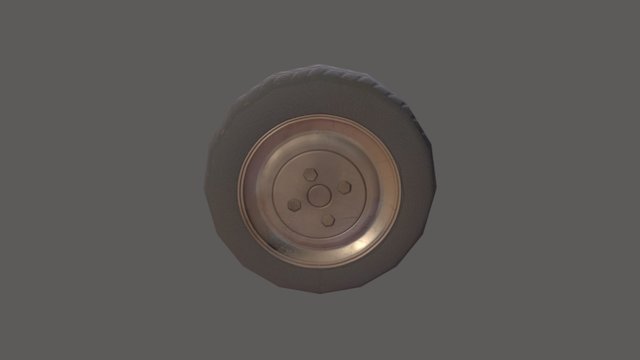 Low Poly Tire with PBR textures 3D Model