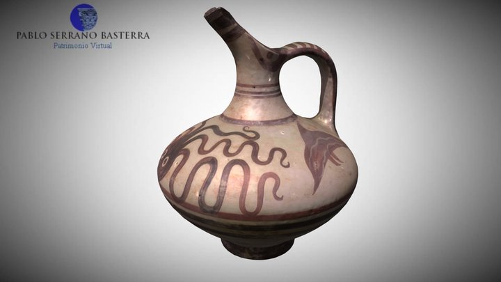 Minoan clay jug ("marine" style) low-poly 3D Model