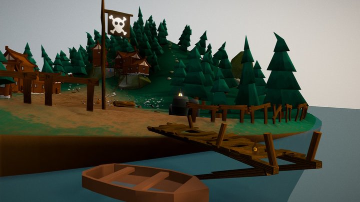 Pirate Ambush Island 3D Model