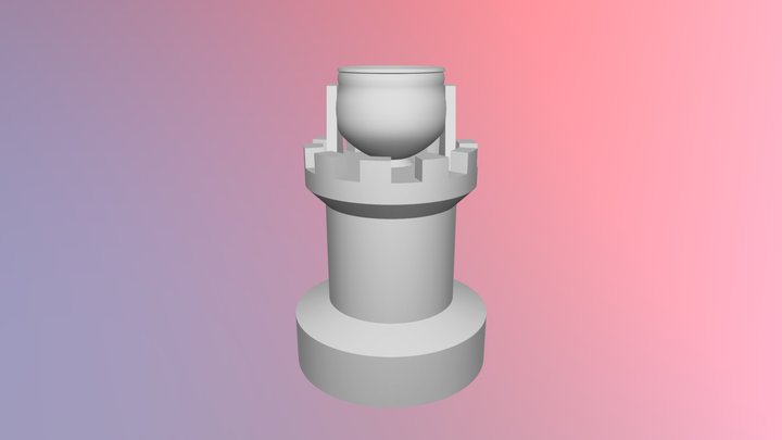Oil Pot Tower Board Game Piece 3D Model