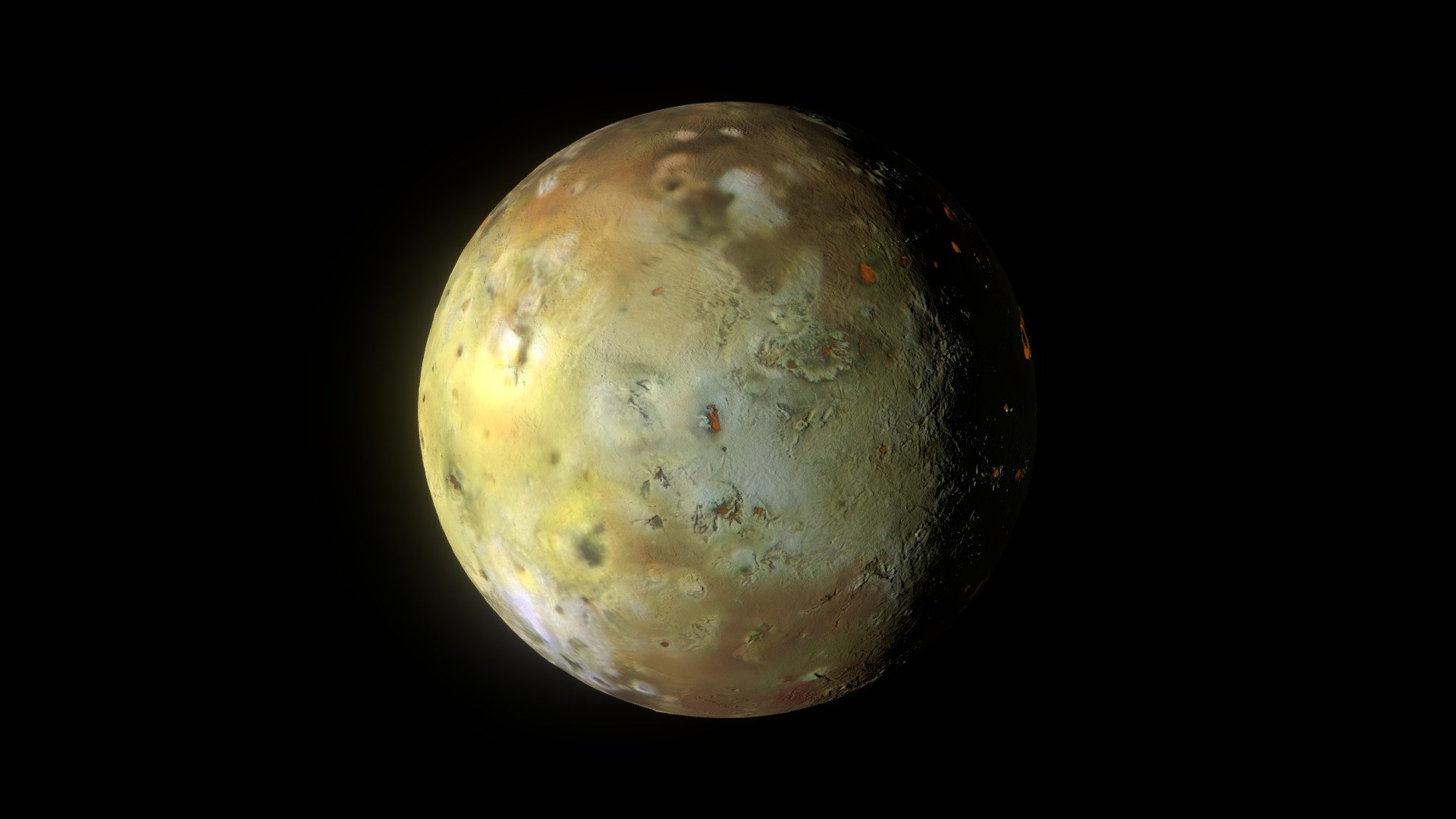 Спутник ио на фоне Юпитер