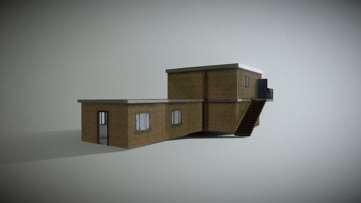 Abandoned Brick Building 3D Model
