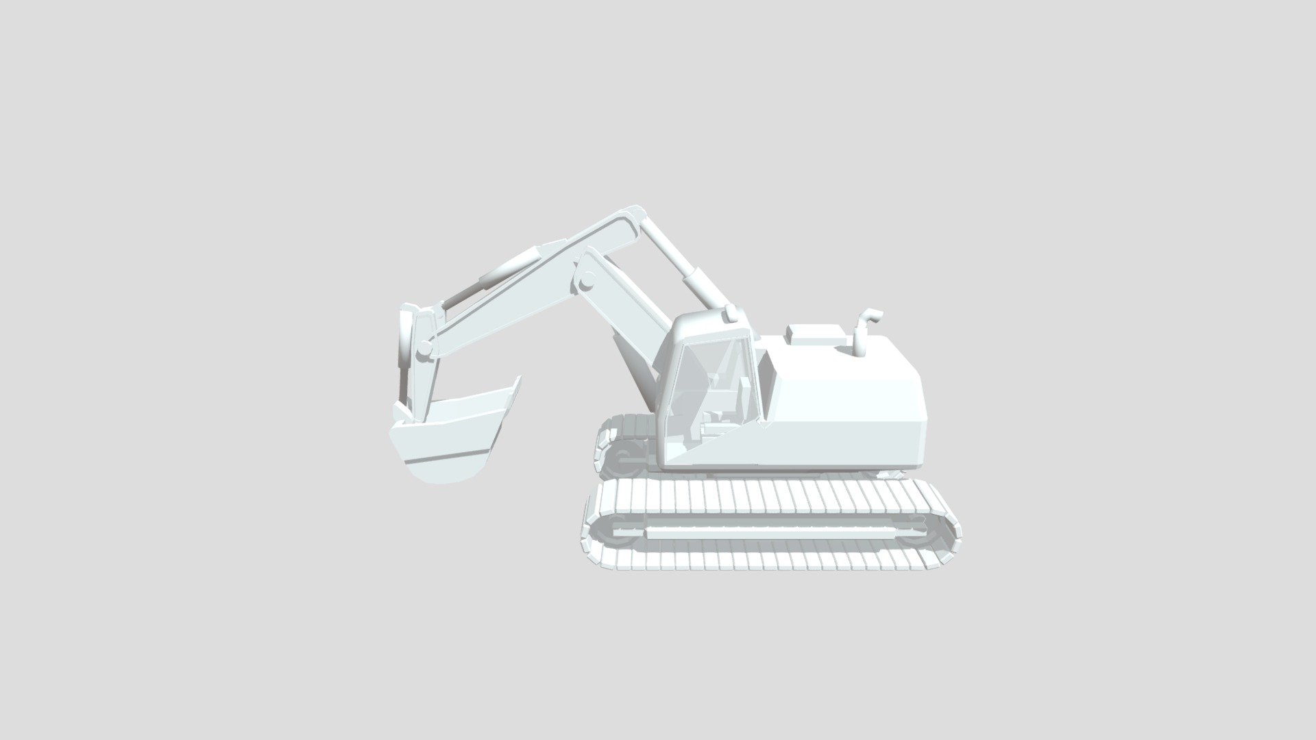 Simple cartoon diesel excavator