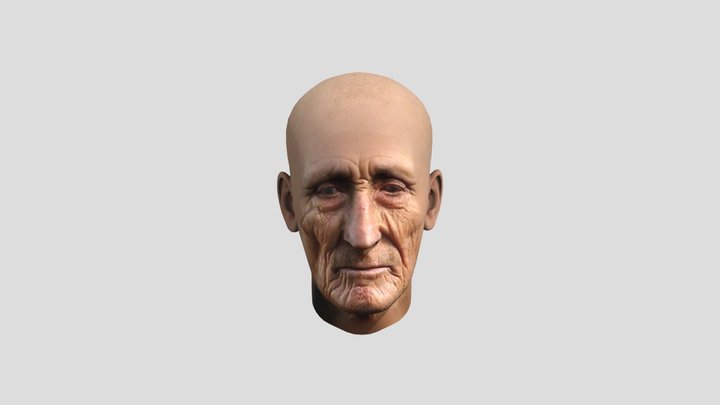 Old Man Clem Head with Blendshapes 3D Model