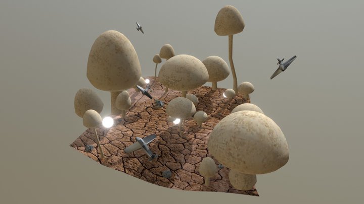 Mushroom Utopia World 3D Model