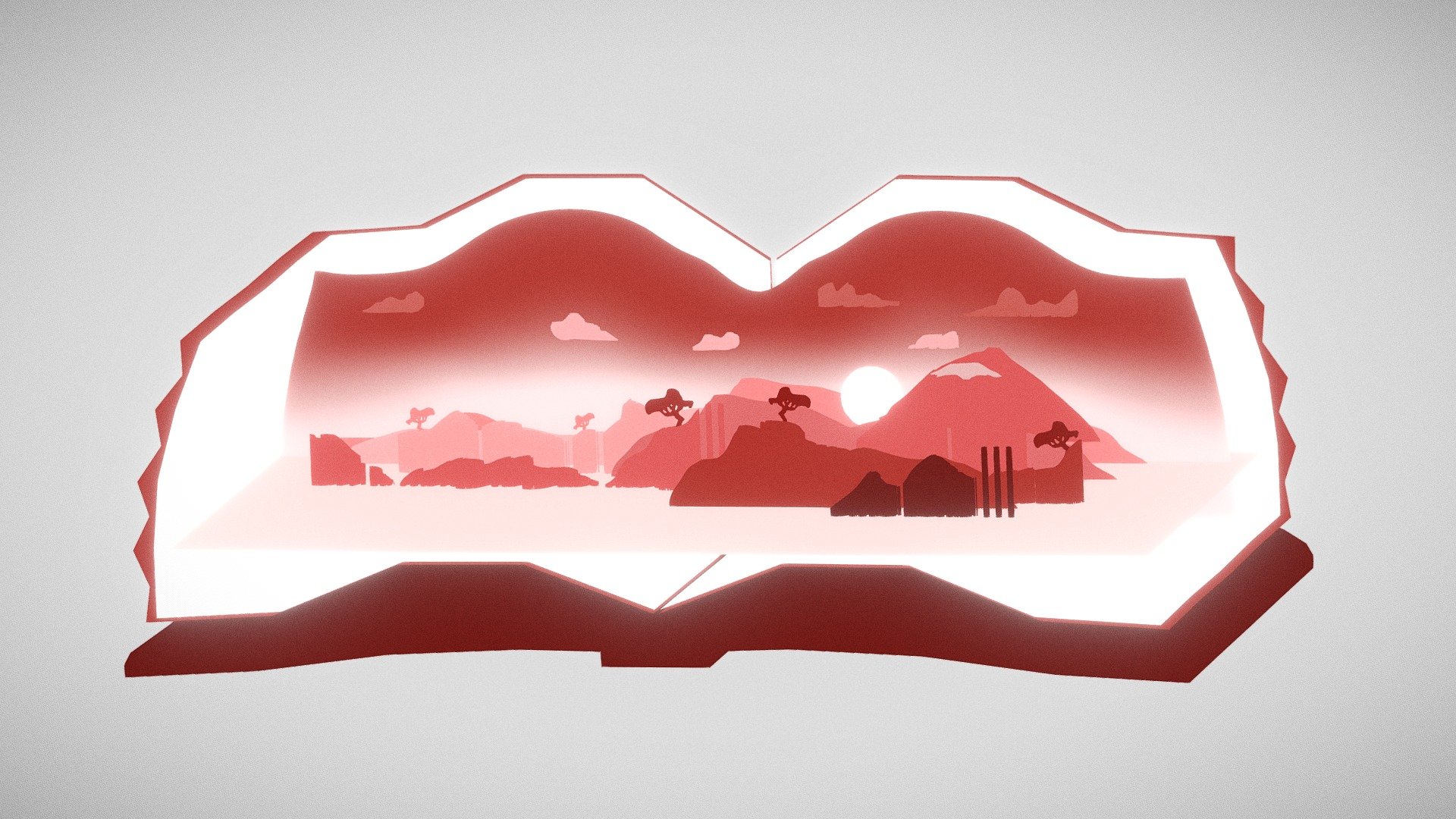 Once Upon a Book Perspective Illusion 3D model by Zen Apricorna